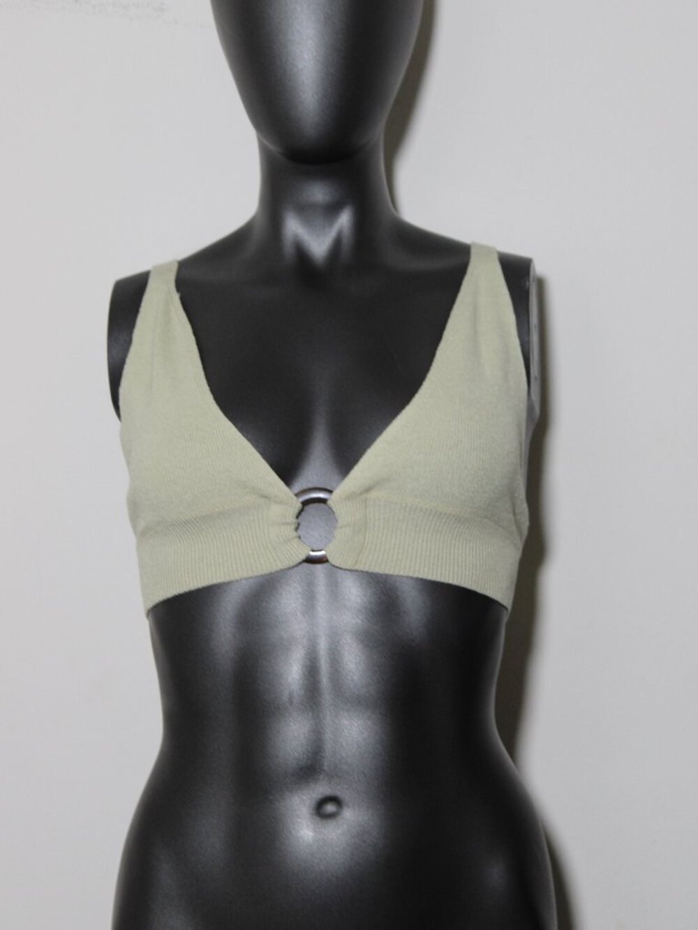 White Fox small sage (green) crop top